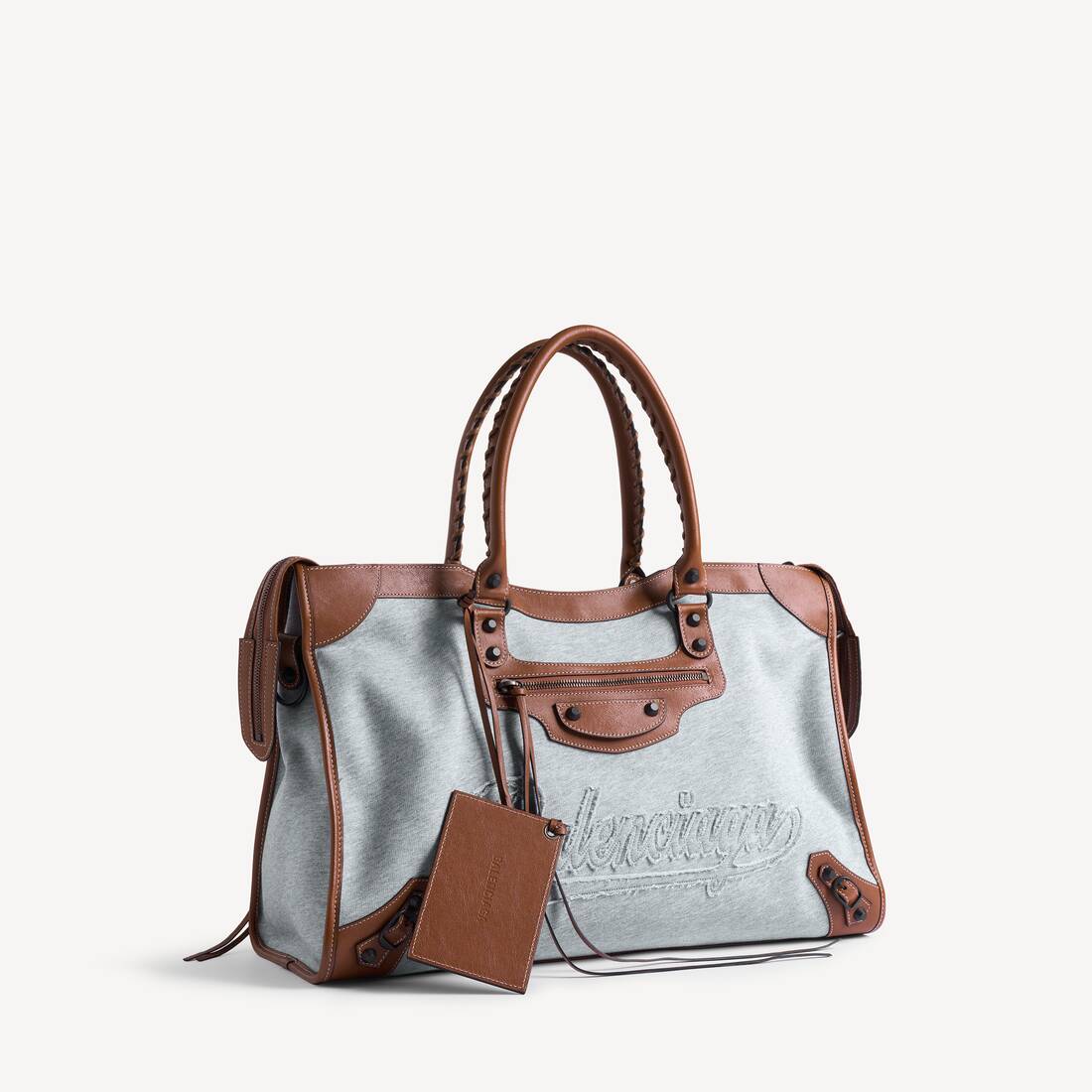 Men's Le City Bag Large in Grey/tan Cowboy | Balenciaga Monaco EN - Image 2