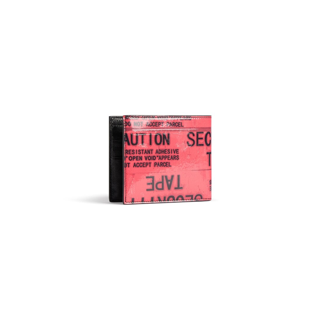 Men's Tape Type Square Folded Wallet in Black/red