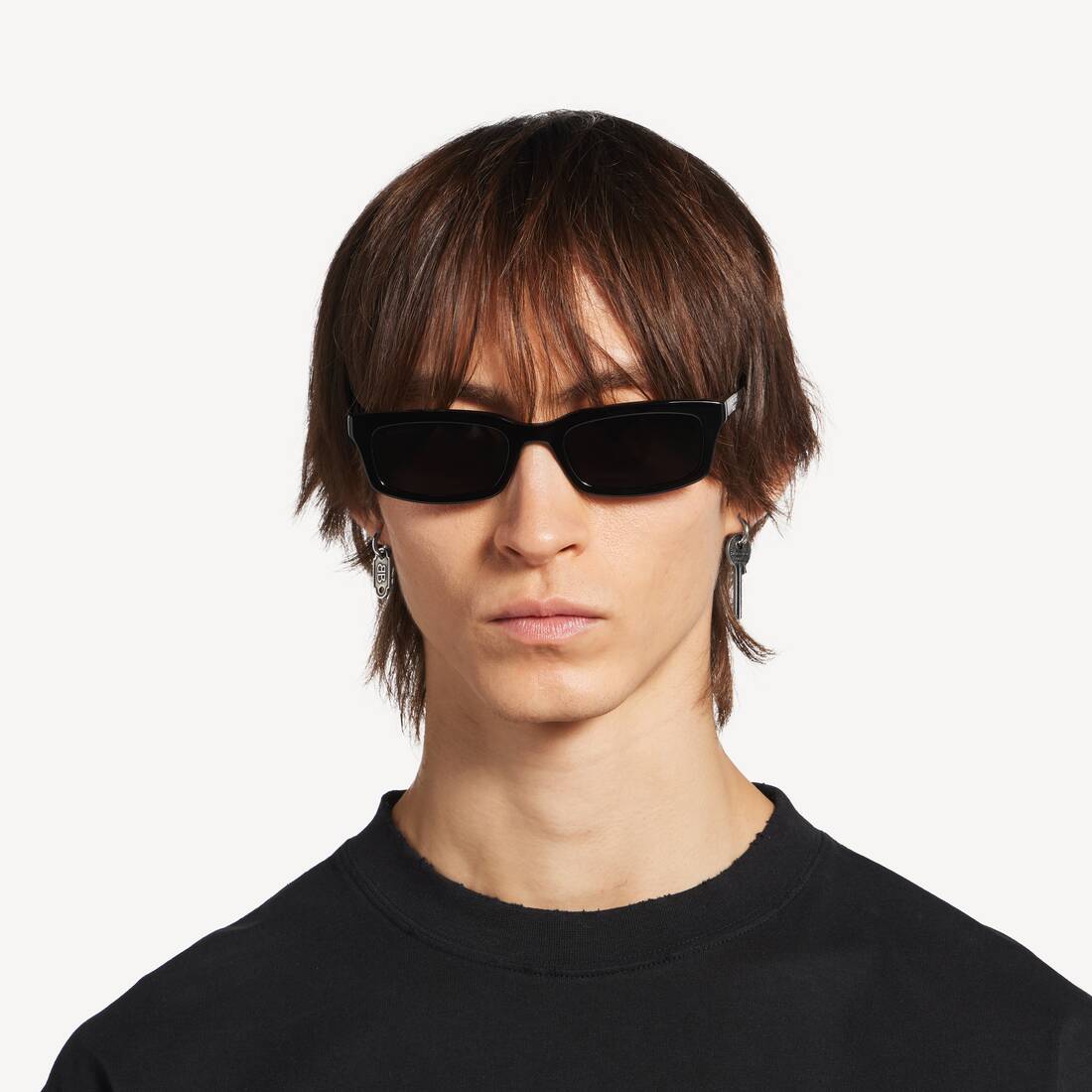 Men's Neverlost Earrings in Antique Silver | Balenciaga Japan EN - Image 4