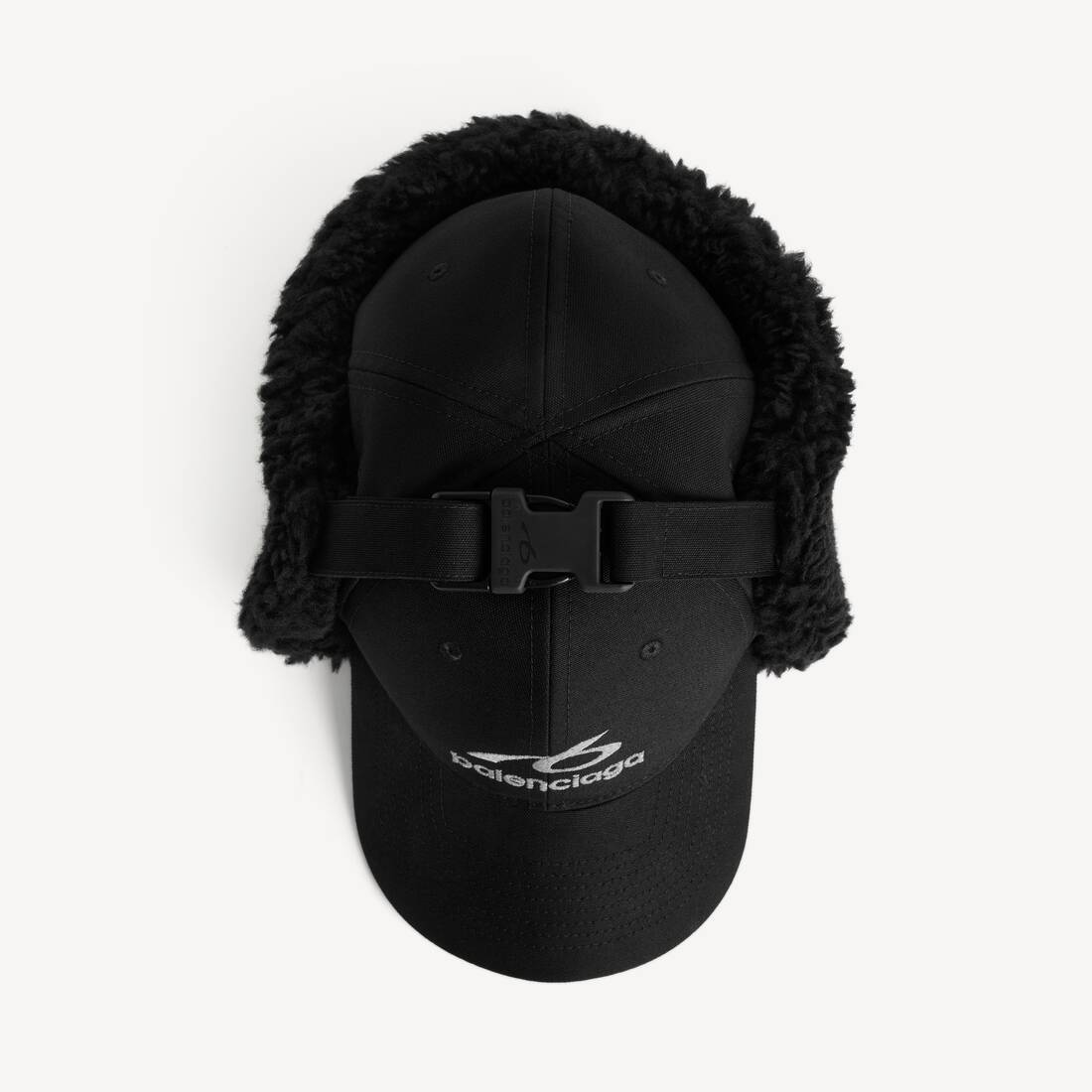 Men's Bodies Fleece Lined Cap in Black | Balenciaga Republic Of Korea EN - Image 3
