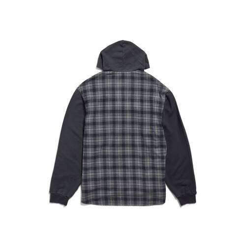 hooded hybrid shirt