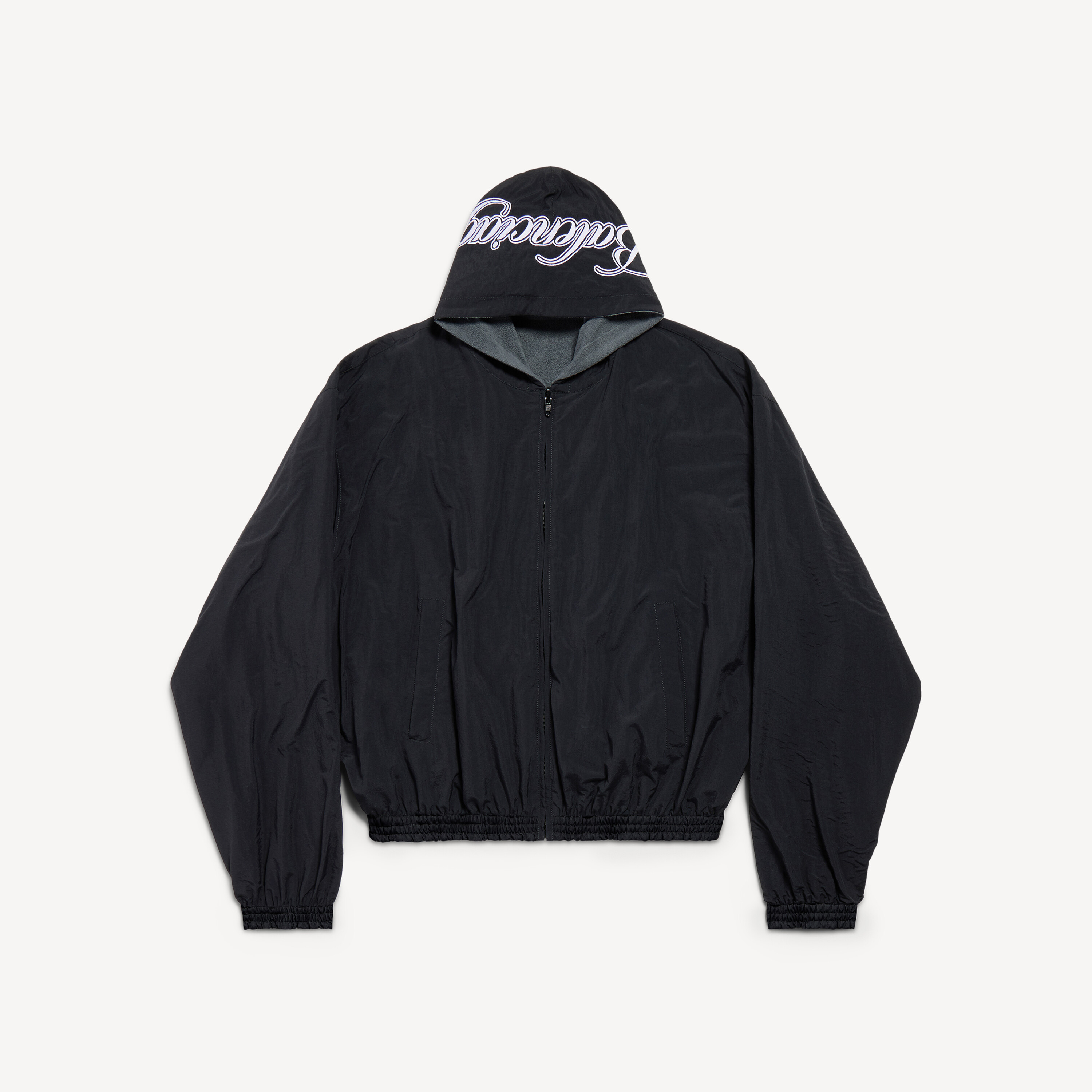 Men's Cursive Reversible Tracksuit Jacket in Black/grey