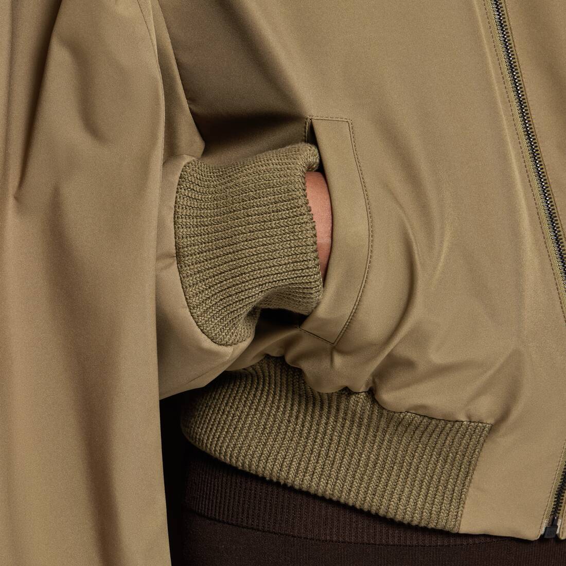 Women's Bomber Cape in Khaki | Balenciaga Australia EN - Image 6