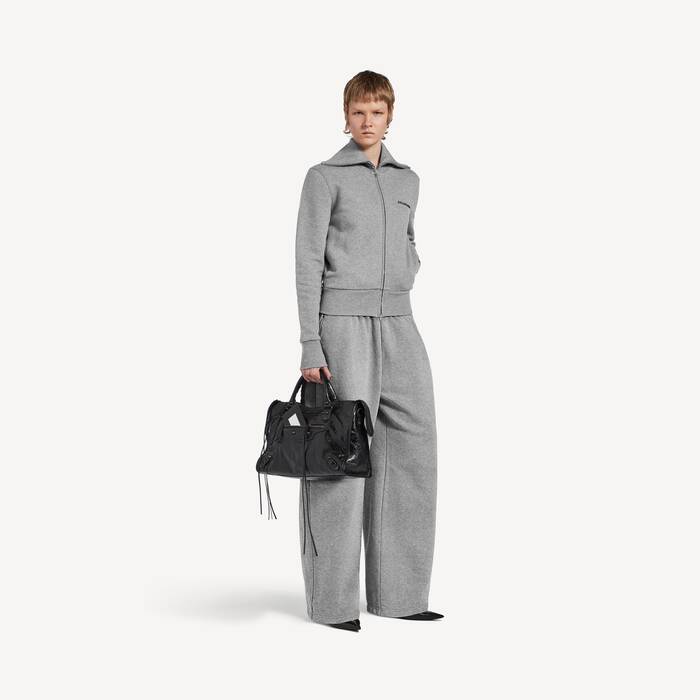Women's Fitted Zip-up Jacket in Dark Heather Grey - Women | Balenciaga France EN - Image 3