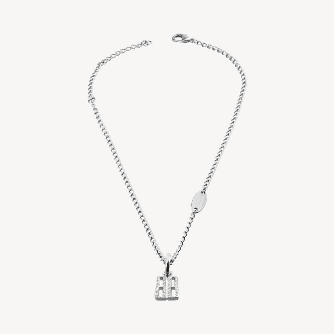Women's Nano Thin Necklace in Silver | Balenciaga Italy EN - Image 2