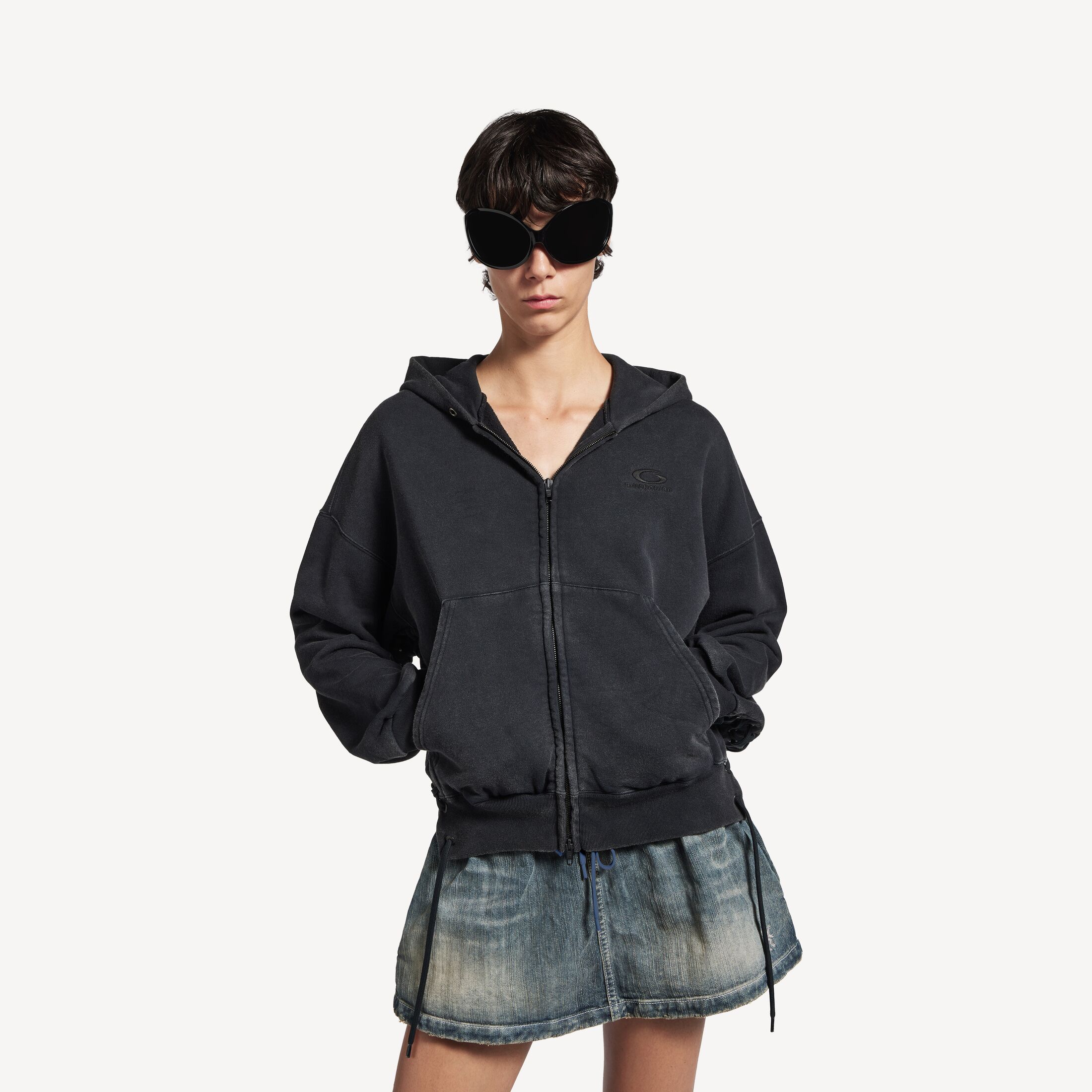 loop sports icon lace-up hoodie