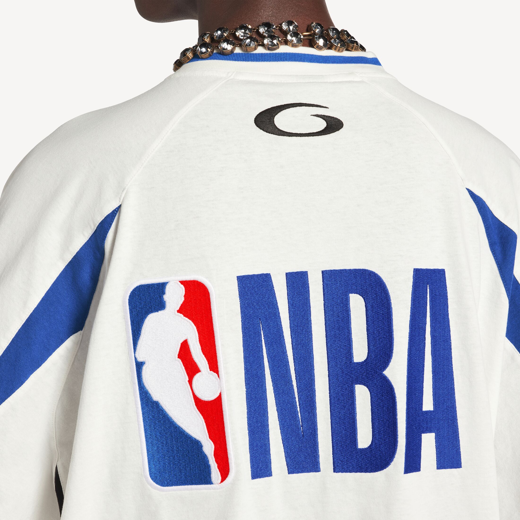 발렌시아가 남성 발렌시아가 | NBA 컬래버레이션 오버사이즈 긴소매 티셔츠 (화이트/멀티컬러) 864877TTVW28487
