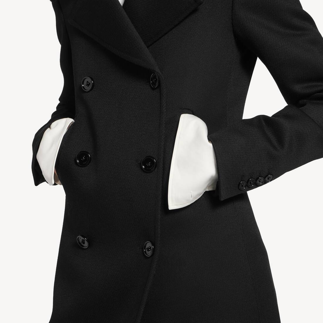 Women's Long Trench Coat in Black | Balenciaga Taiwan Region EN - Image 6