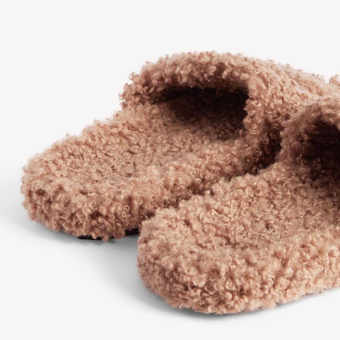 Mule Aperti Furry da Donna in Biscotto/bianco/rosso | Balenciaga Italia IT - Image 3