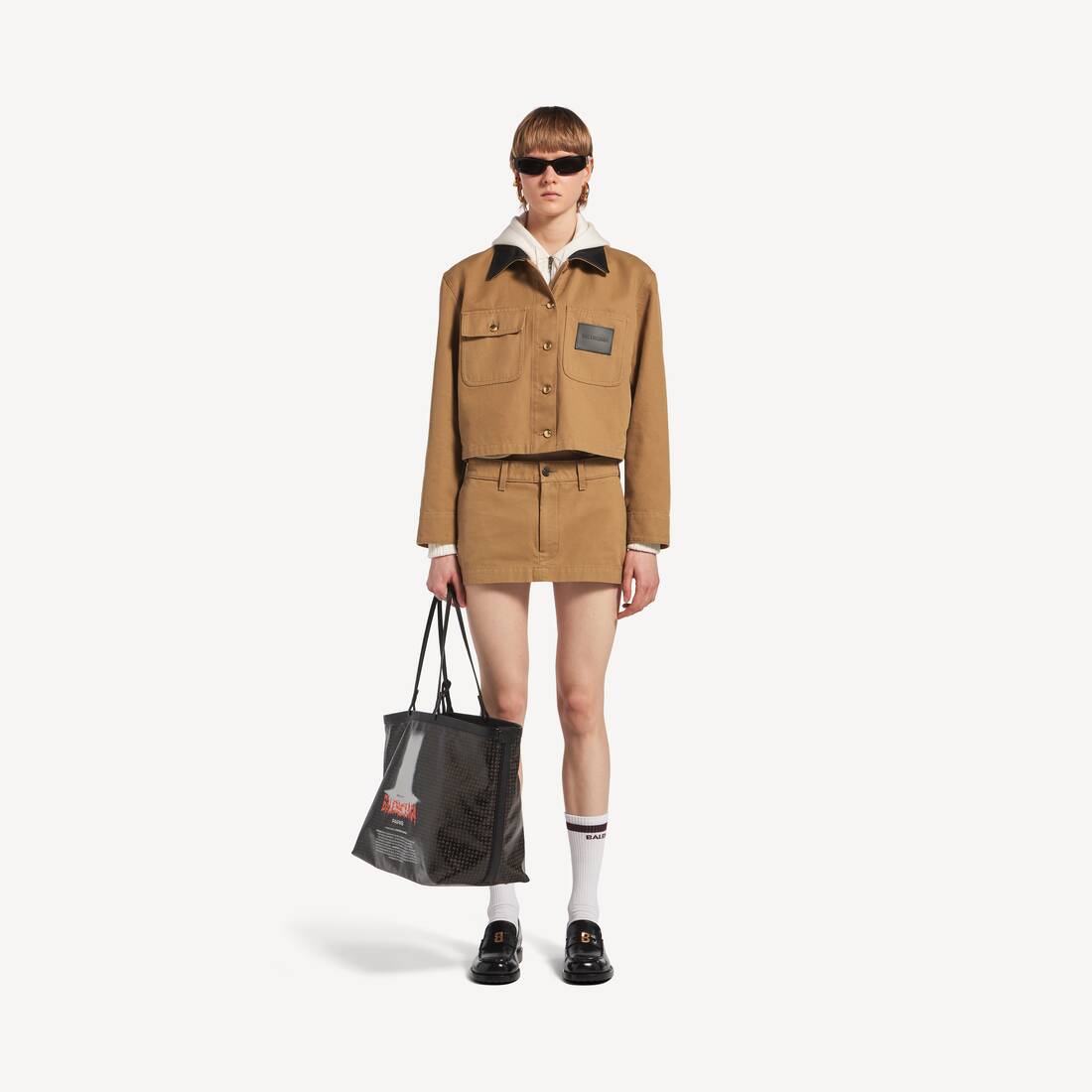 Veste Workwear Courte pour Femme en Beige | Balenciaga France FR - Image 2