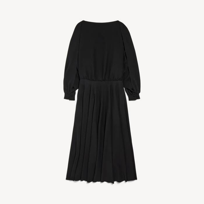 Women's Long Sleeve Balloon Dress in Black - Women | Balenciaga United States EN - Image 2