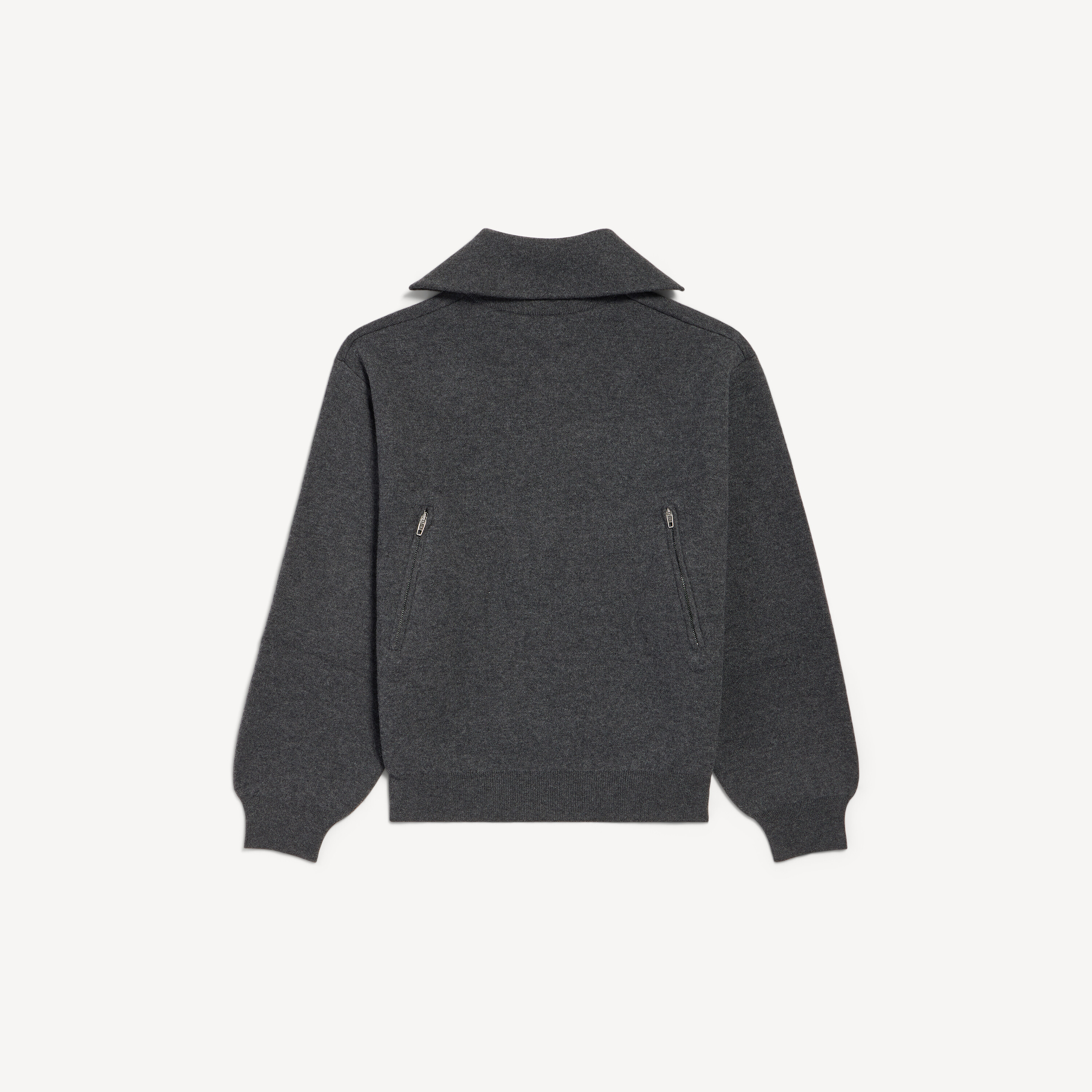 Women's Back-to-front High Neck Sweater in Dark Heather Grey