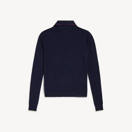 knitted long sleeve polo