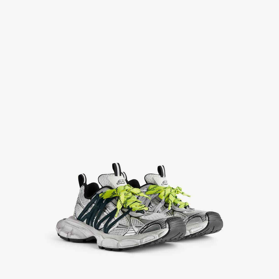 3xl Interlace Sneaker f&uuml;r Herren in Grau/fluoreszierendes Gelb | Balenciaga Deutschland DE - Image 2