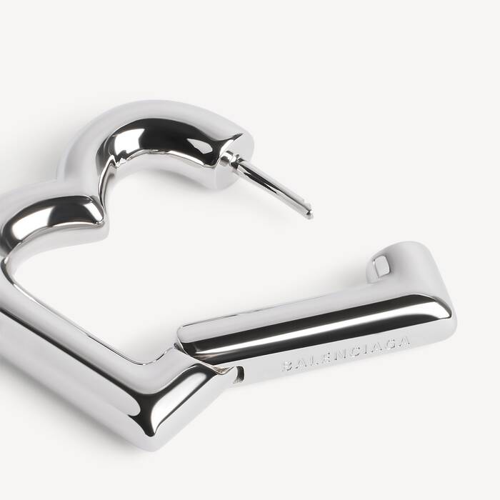 Pendientes B Xs para Mujer en Plateado Brillante - Mujer | Balenciaga Espa&ntilde;a ES - Image 3