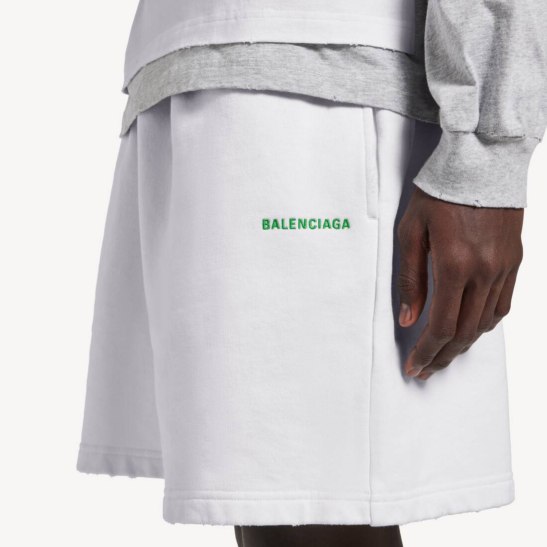 Pantalones Cortos Balenciaga Back Ajuste Relajado para Hombre en Blanco | Balenciaga Estados Unidos ES - Image 4