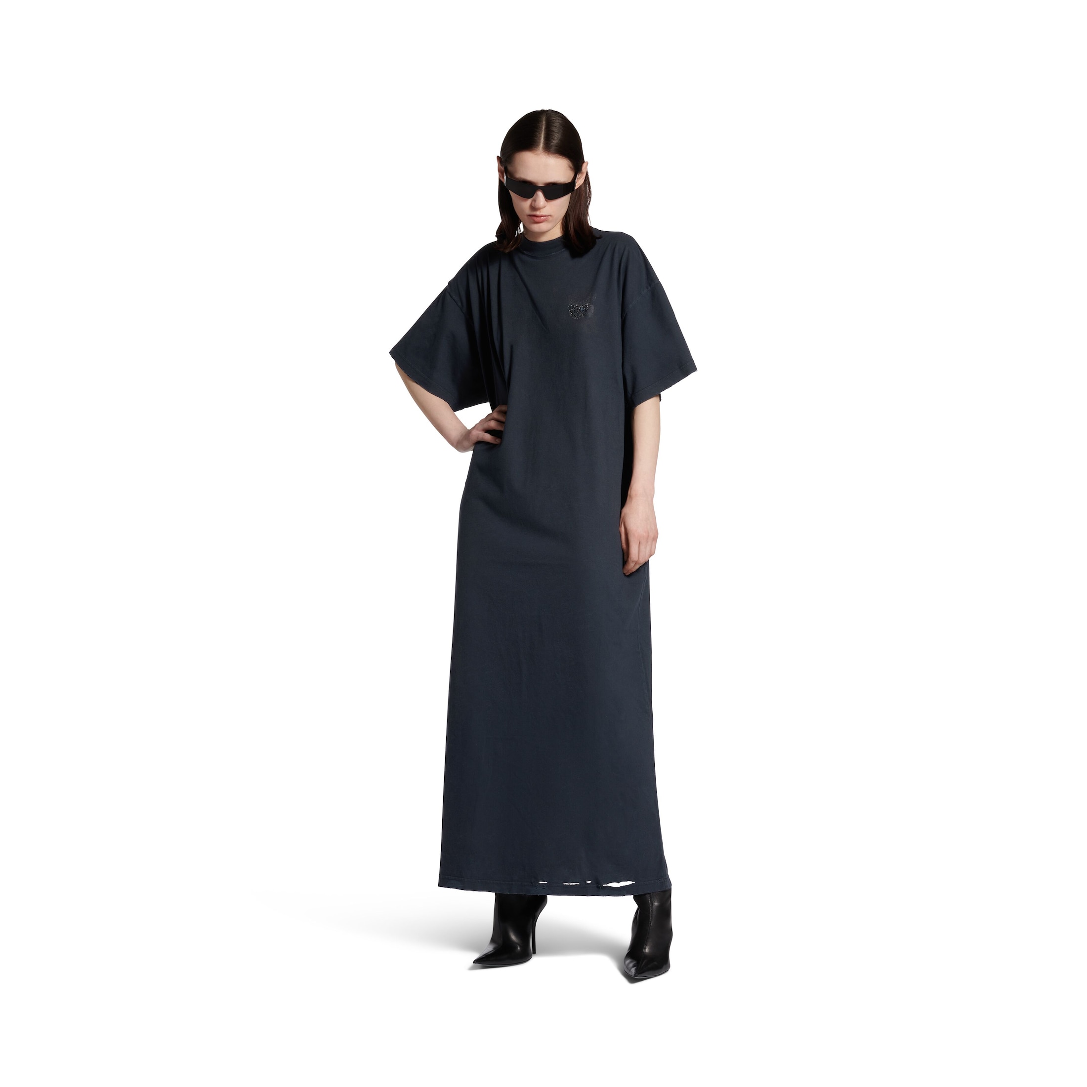 balenciaga nail polish maxi t-shirt dress