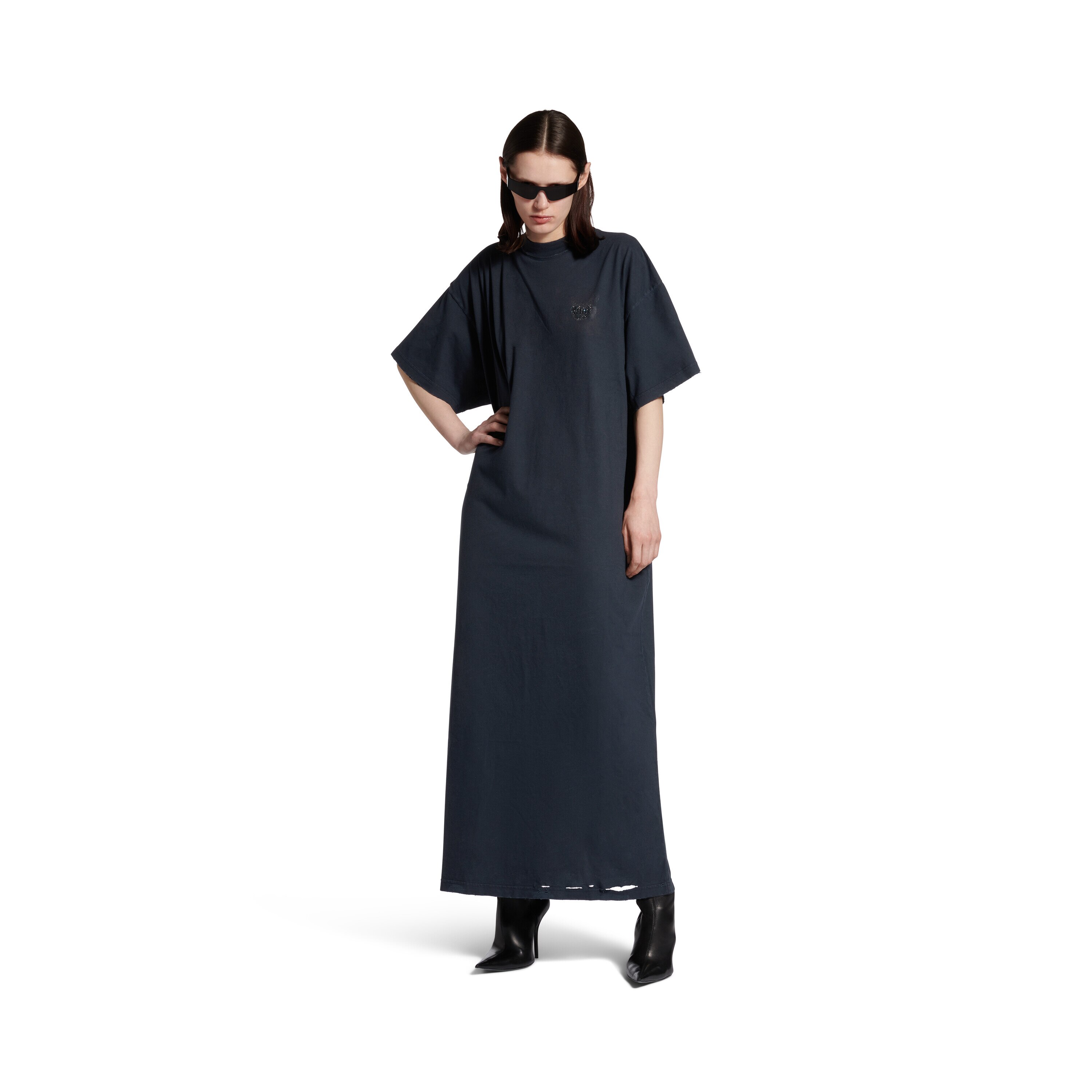 【BALENCIAGA】バレンシアガ Shirt dress ブラック Women's Shirt Mini Dress in Black | Balenciaga US