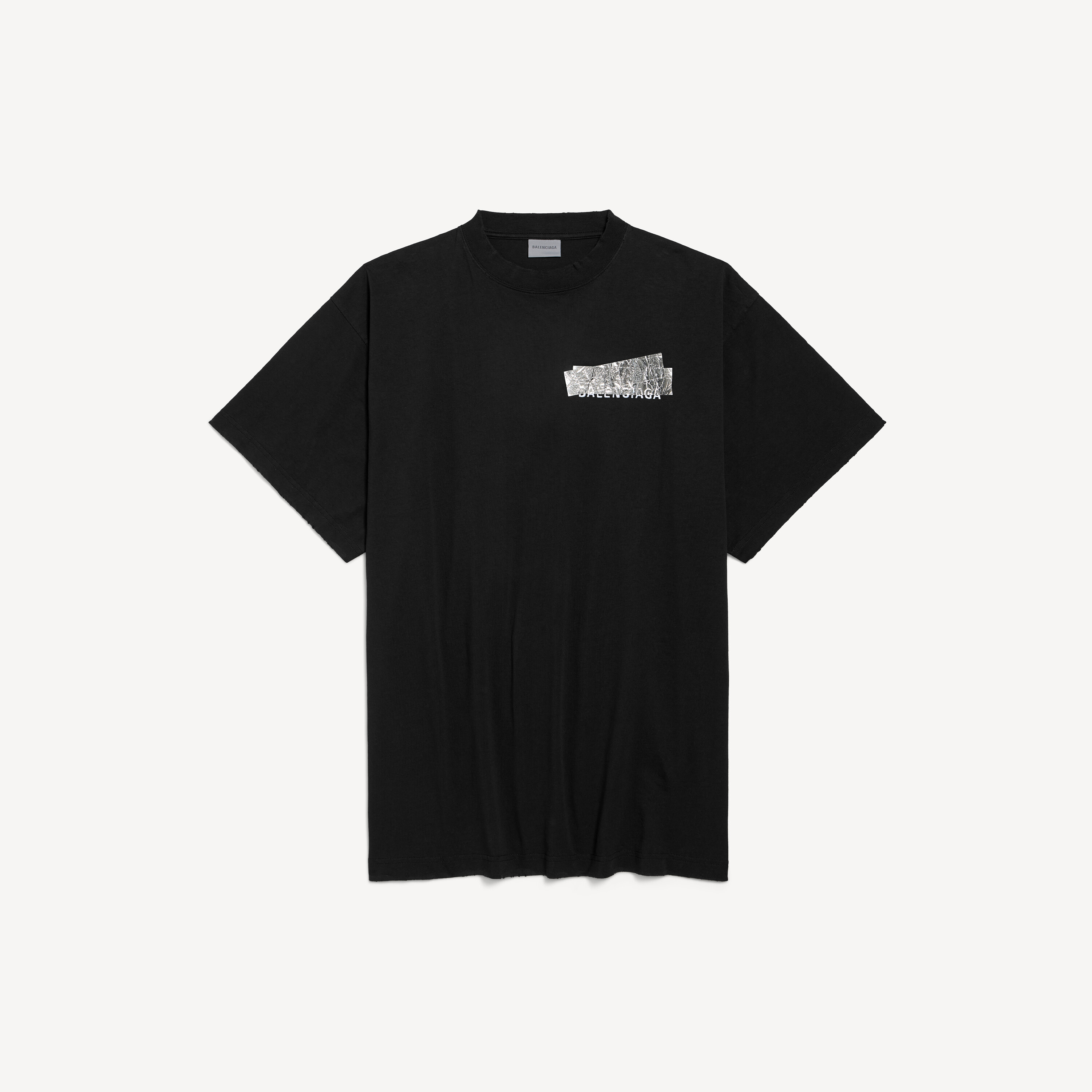 Silver tape balenciaga back オーバーサイズ t-シャツ