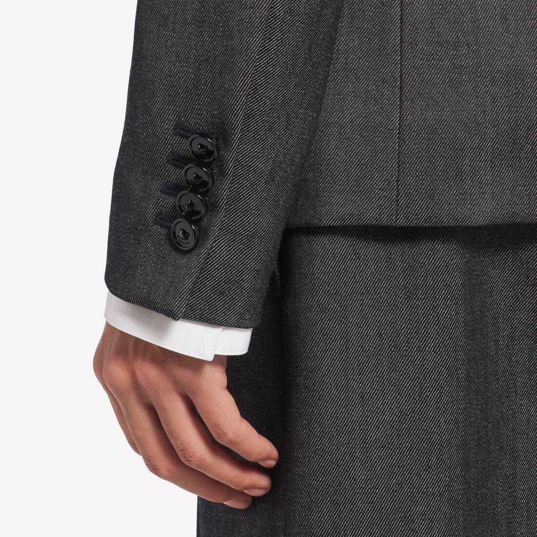 Women's Double-breasted Tailored Jacket in Dark Navy | Balenciaga Denmark EN - Image 6