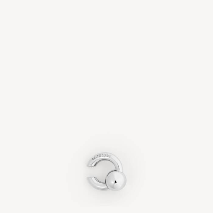 Atom Ear Cuff in Shiny Silver | Balenciaga Canada EN - Image 1