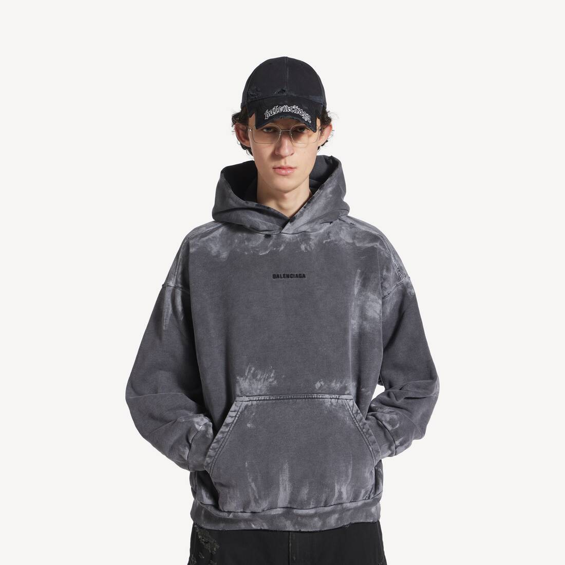 Men's Balenciaga Back Medium Fit Hoodie  in Grey | Balenciaga Brazil EN - Image 6