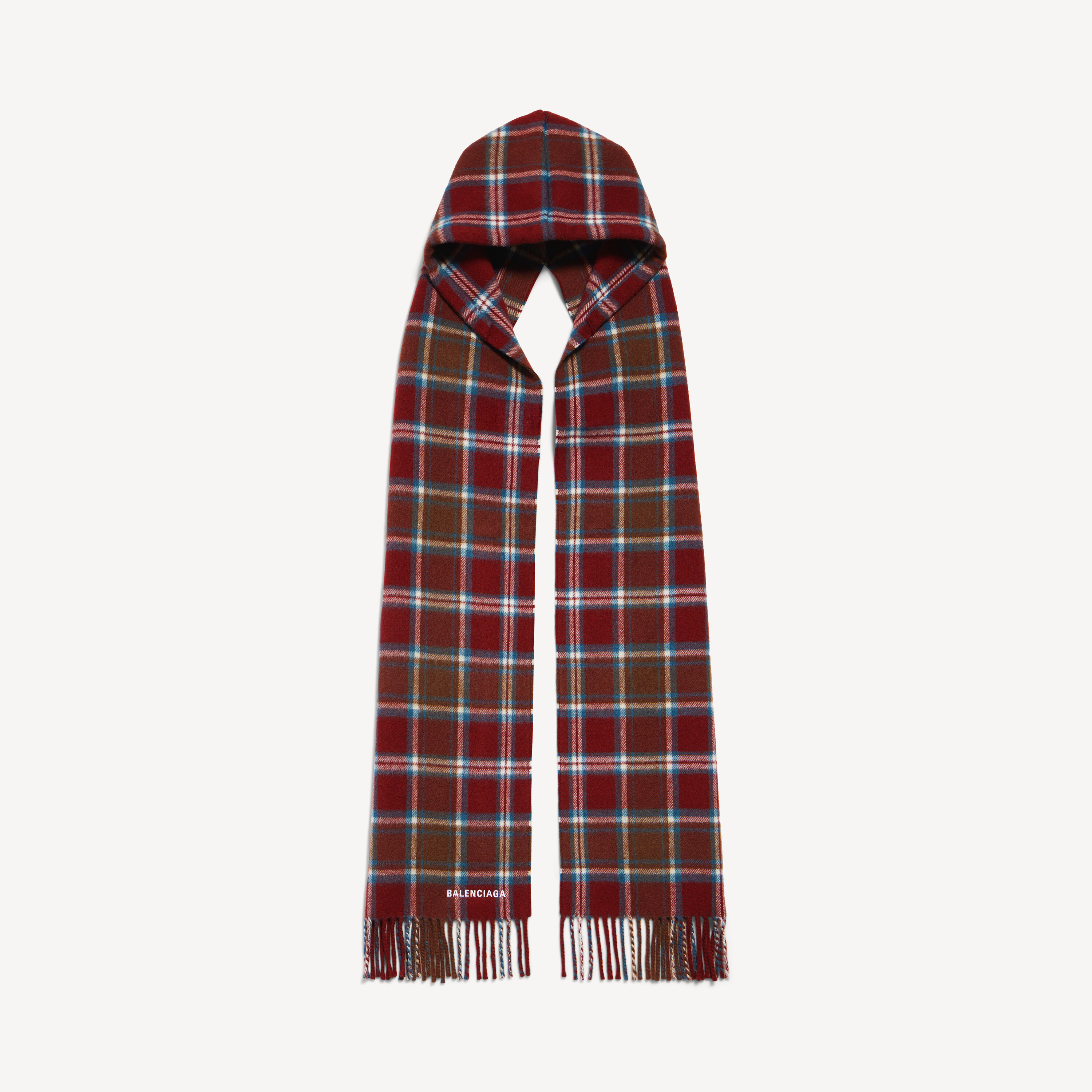 Men's Hooded Scarf in Burgundy