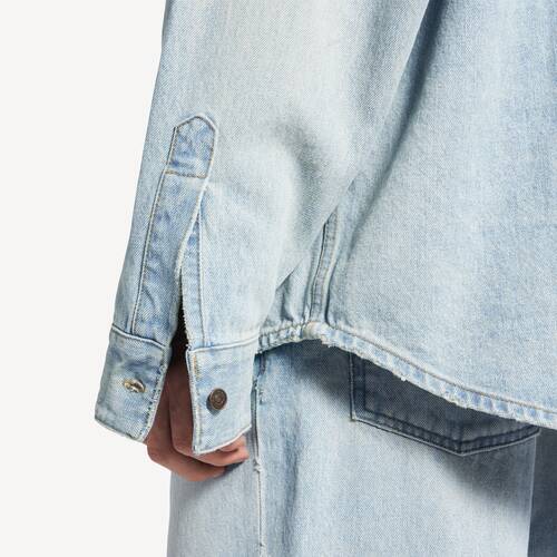 chemise &agrave; manches longues en denim 