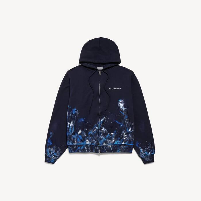 hoodie zipp&eacute; paint splatter oversize