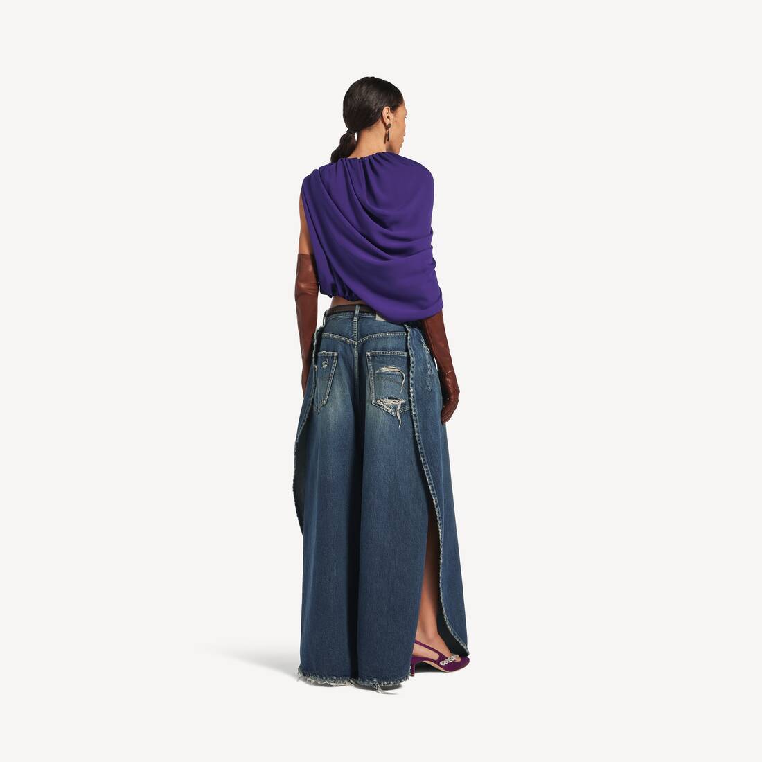 Women's Cape Top in Purple | Balenciaga Australia EN - Image 4
