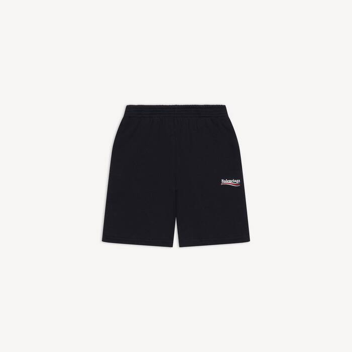 Kinder &ndash; Political Campaign Jogging Shorts in Schwarz | Balenciaga Deutschland DE - Image 1