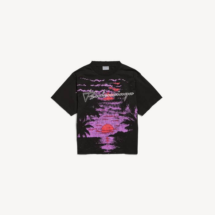 Camiseta Dream Ajuste Mediano para Mujer en Negro - Mujer | Balenciaga Espa&ntilde;a ES - Image 2