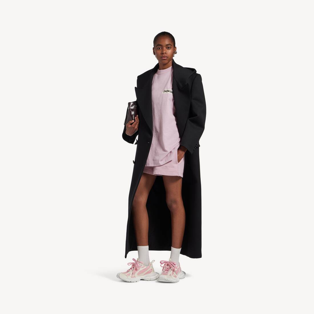 T-shirt Masking Tape Fit Medium  pour Femme en Rose Poudr&eacute; | Balenciaga Belgique FR - Image 2