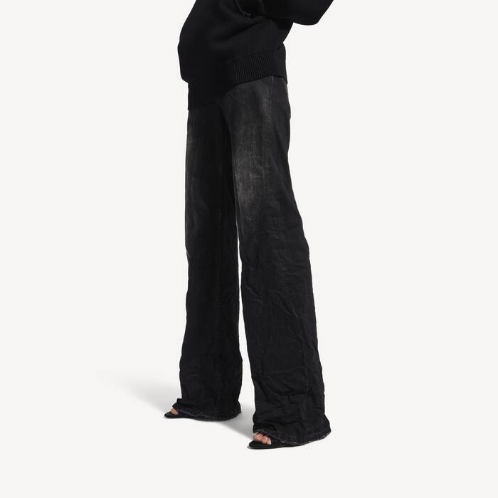 Women's Wide Leg Pants in Black - Women | Balenciaga Switzerland EN - Image 3