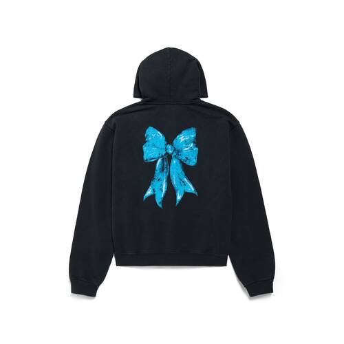 bow zip-up hoodie regular fit