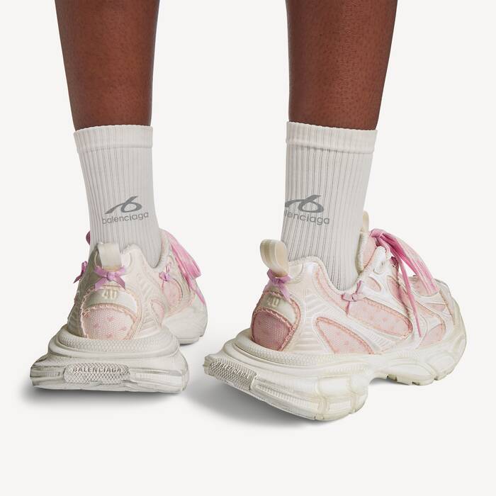 Women's 3xl Tulle Trainers in White/pink - Women | Balenciaga United Kingdom EN - Image 3