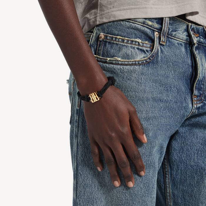 Women's Nano Ribbon Bb Bracelet in Black/shiny Gold - Women | Balenciaga Netherlands EN - Image 2