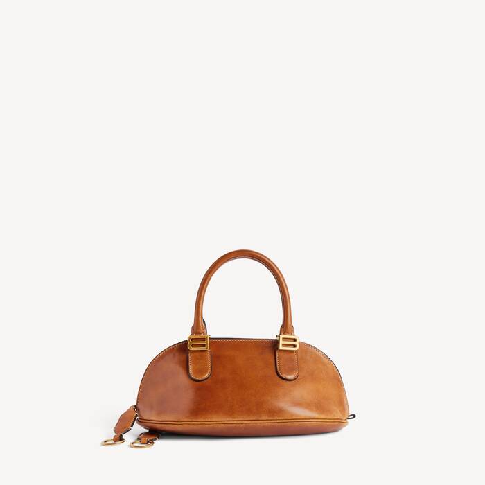 Women's Bolero Bowling Bag Mini in Tan Cowboy - Women | Balenciaga Netherlands EN - Image 1