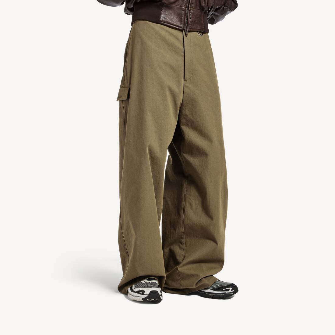 Men's Loose Fit Workwear Pants in Khaki | Balenciaga Australia EN - Image 5