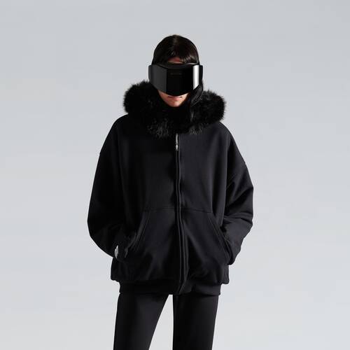 fluffy zip-up hoodie