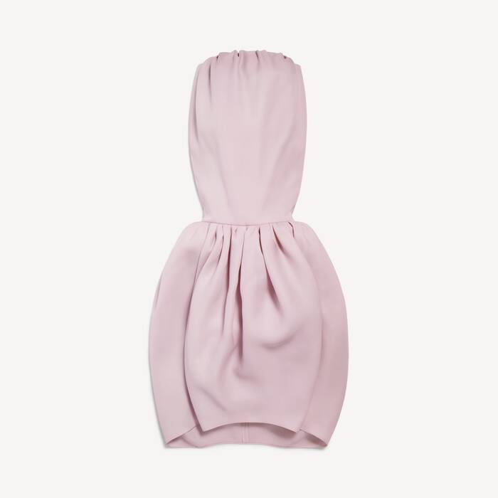 Women's Double Maxi Ballon Dress in Dusty Pink - Women | Balenciaga Poland EN - Image 2