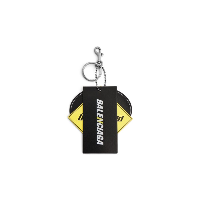 Women's Keychain Rodeo Tag Full Charm in Black/white