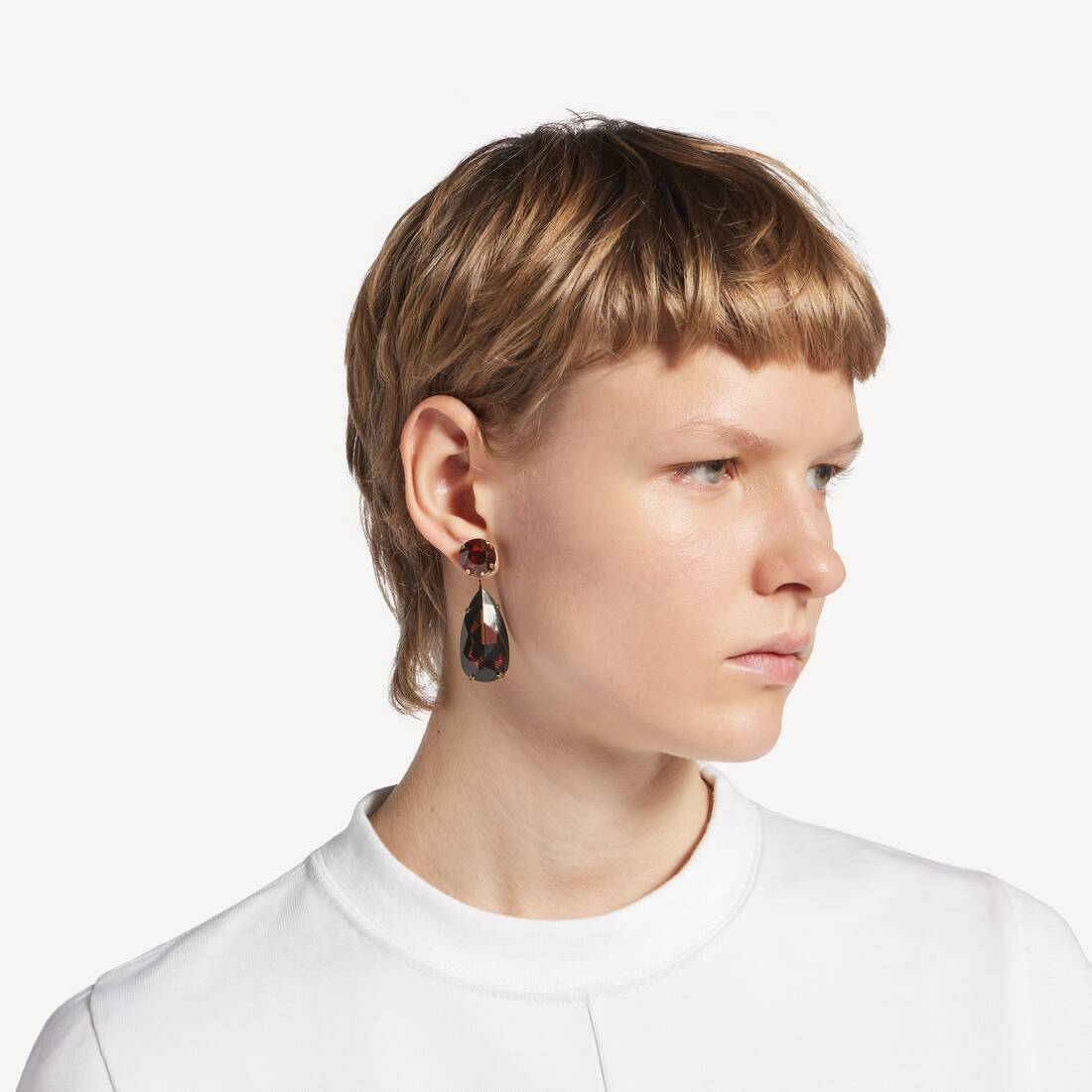 Gala H&auml;ngeohrringe f&uuml;r Damen in Rauch/dunkelgold | Balenciaga Schweiz DE - Image 4