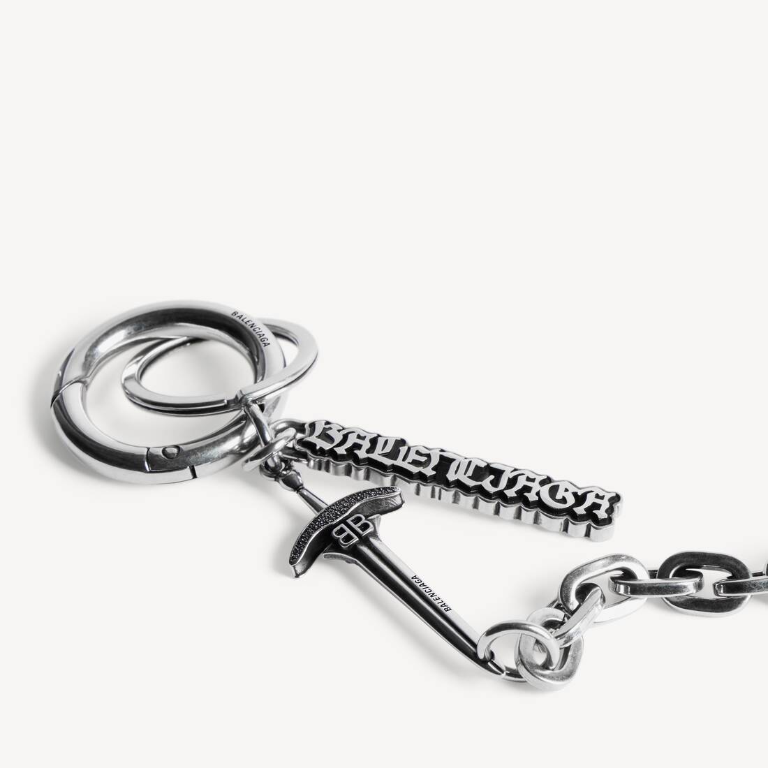 Goth Schl&uuml;sselanh&auml;nger f&uuml;r Herren in Altsilber | Balenciaga Deutschland DE - Image 3