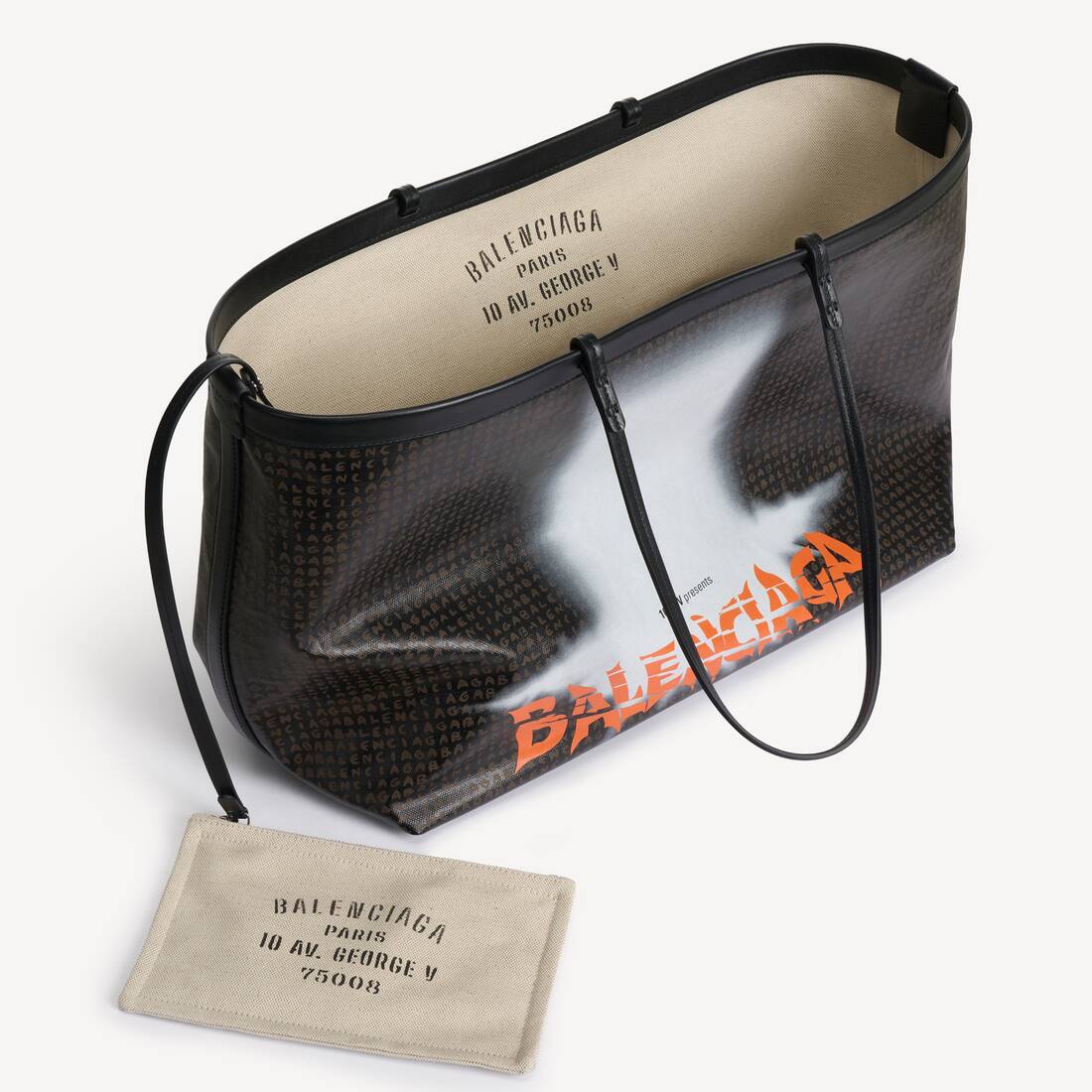 Select Tragetasche Gro&szlig; f&uuml;r Damen in Schwarz/orange | Balenciaga Deutschland DE - Image 4