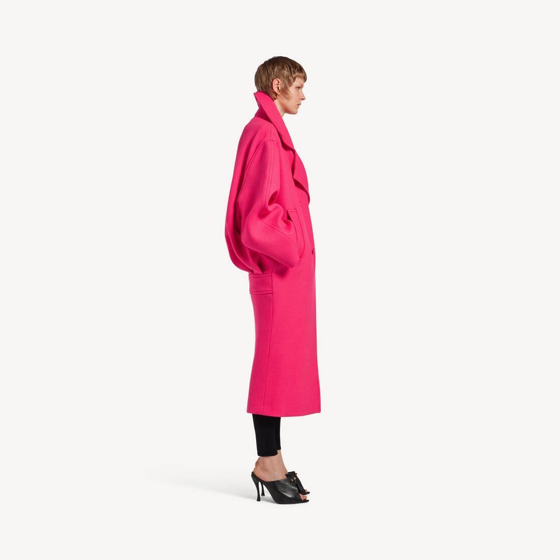 ピンク の ウィメンズ ロング Cocoon コート  | Balenciaga 日本 JA - Image 3