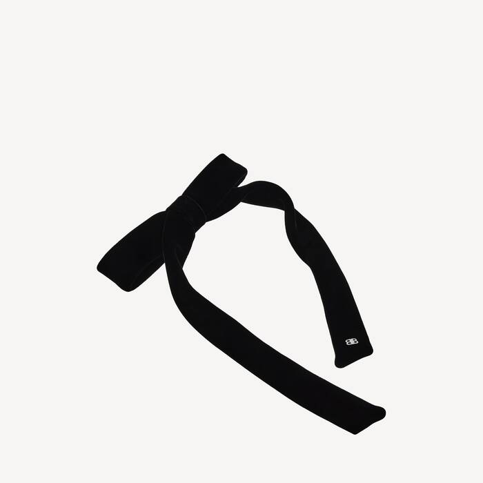 Women's Holli Thin Hair Bow in Black/shiny Silver - Women | Balenciaga Canada EN - Image 3