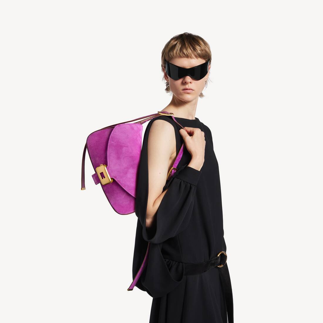 Borsa A Spalla Clicca Media da Donna in Azalea | Balenciaga Italia IT - Image 8