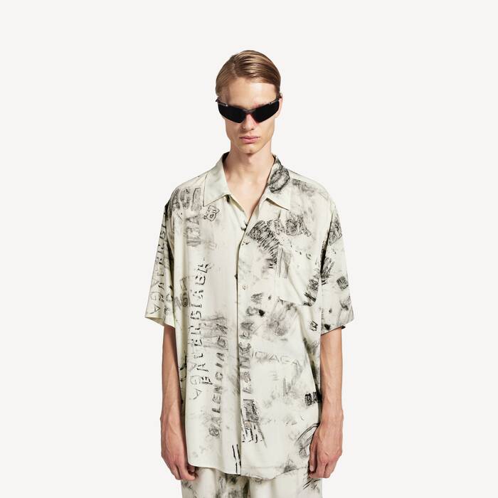 washed crayon allover ショートスリーブ ミニマル シャツ