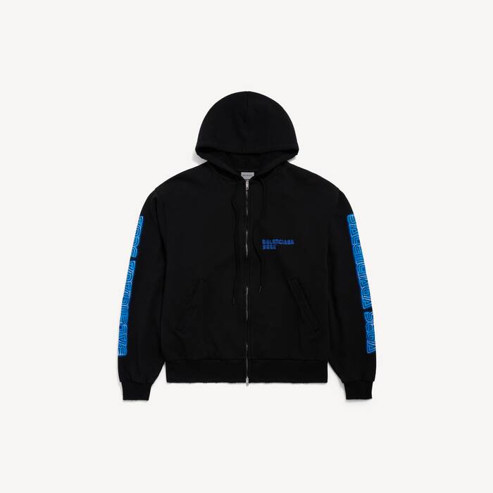 ブラック の メンズ Balenciaga | Sega Sonic The Hedgehog オーバーサイズ ジップアップフーディ - メンズ | Balenciaga 日本 JA - Image 1